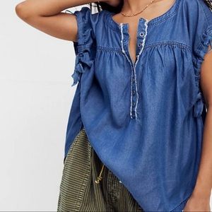 NWT Free People Summer Love Top Indigo